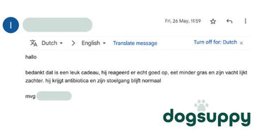 Hond Yao reageert goed en heeft een zachtere vacht