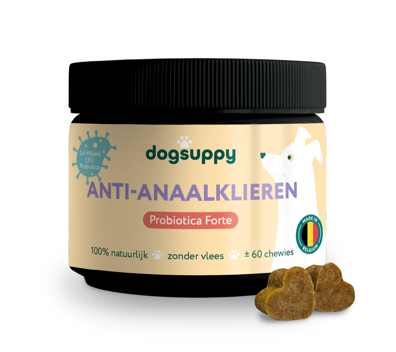 Anaalklieren Probiotica Forte | 100% natuurlijk | 60 snoepjes