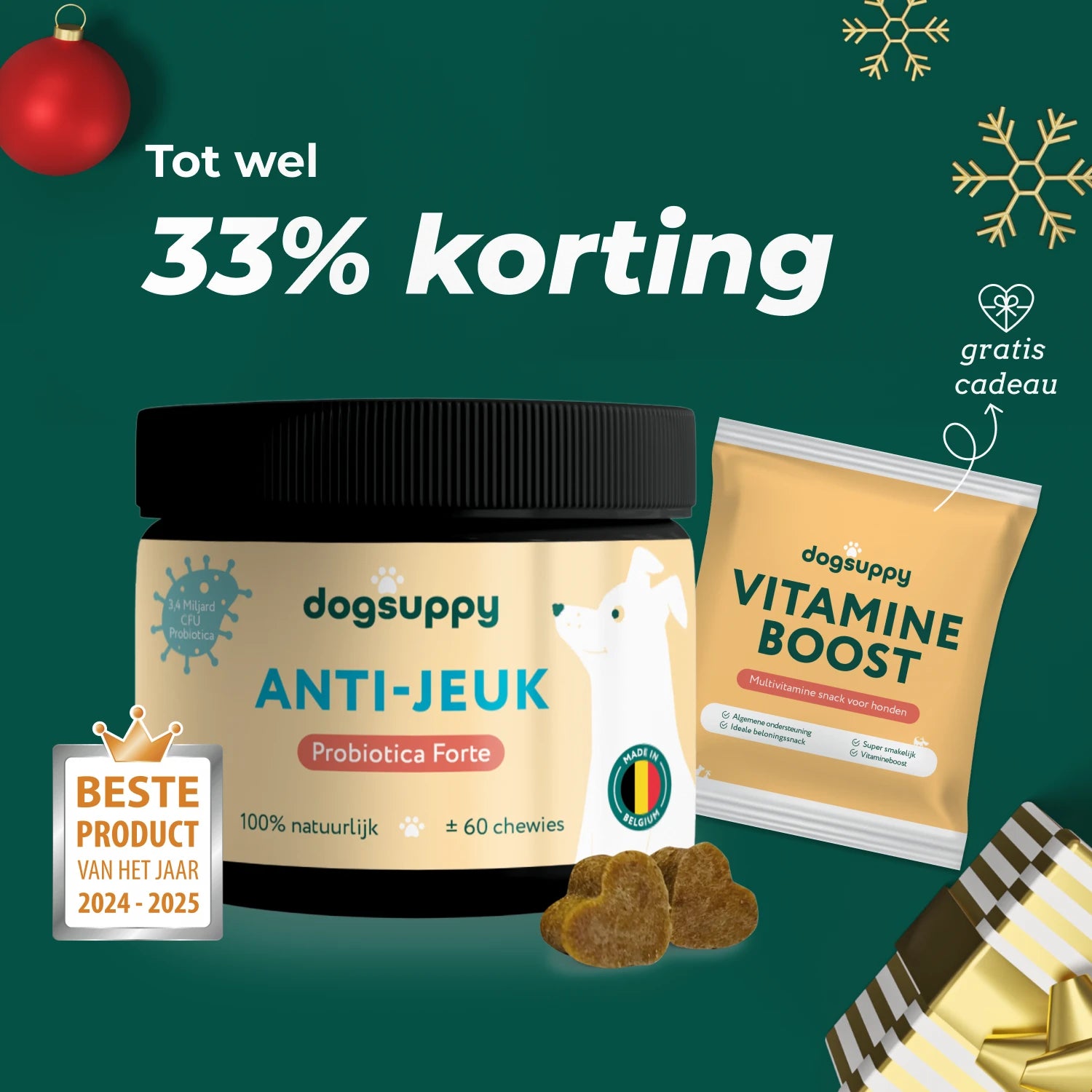 KERSTACTIE TOT 33% KORTING | Anti-Jeuk Probiotica | 60 snoepjes