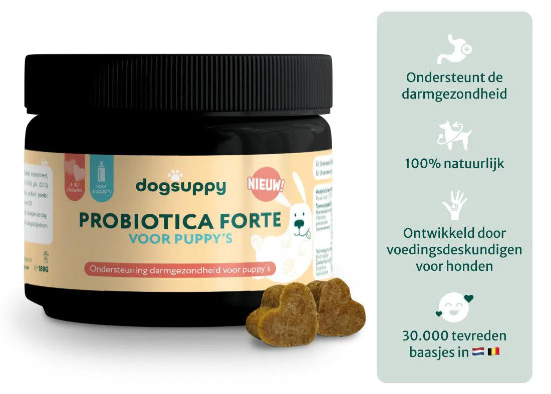 Puppy Probiotica | Ondersteun darmflora en spijsvertering | Zonder vlees | 90 snoepjes abonnement